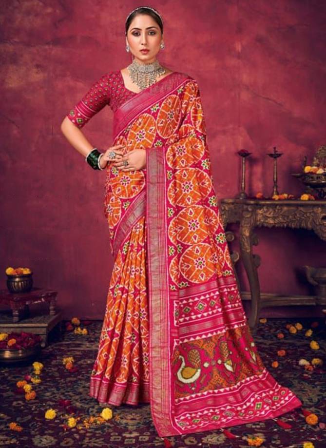 Kesariya 4 Shubh Shree Velvet Tusser Silk Ethnic Wear Saree Collection